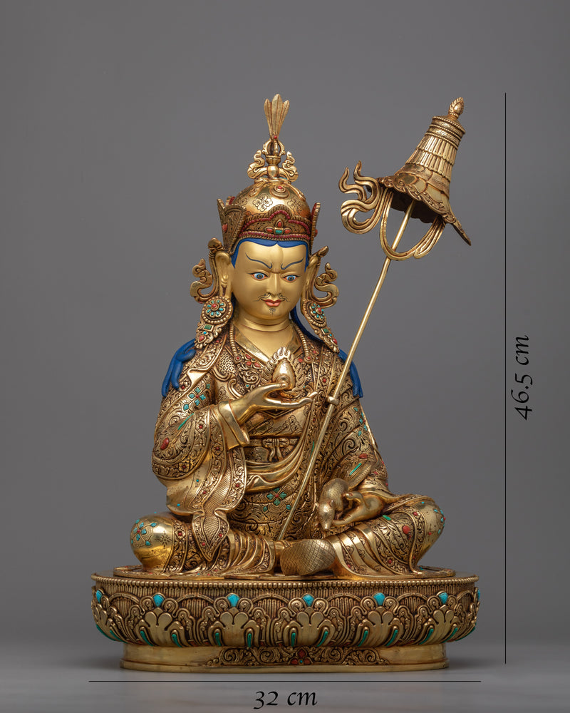 Our Guru Orgyen Norla Buddhist Statue | Himalayan Gold Gilded Art