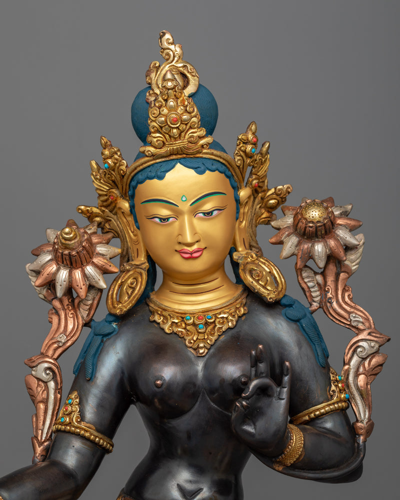 Green Tara Devi Buddha Statue | Bask in Divine Femininity with Tara Presence