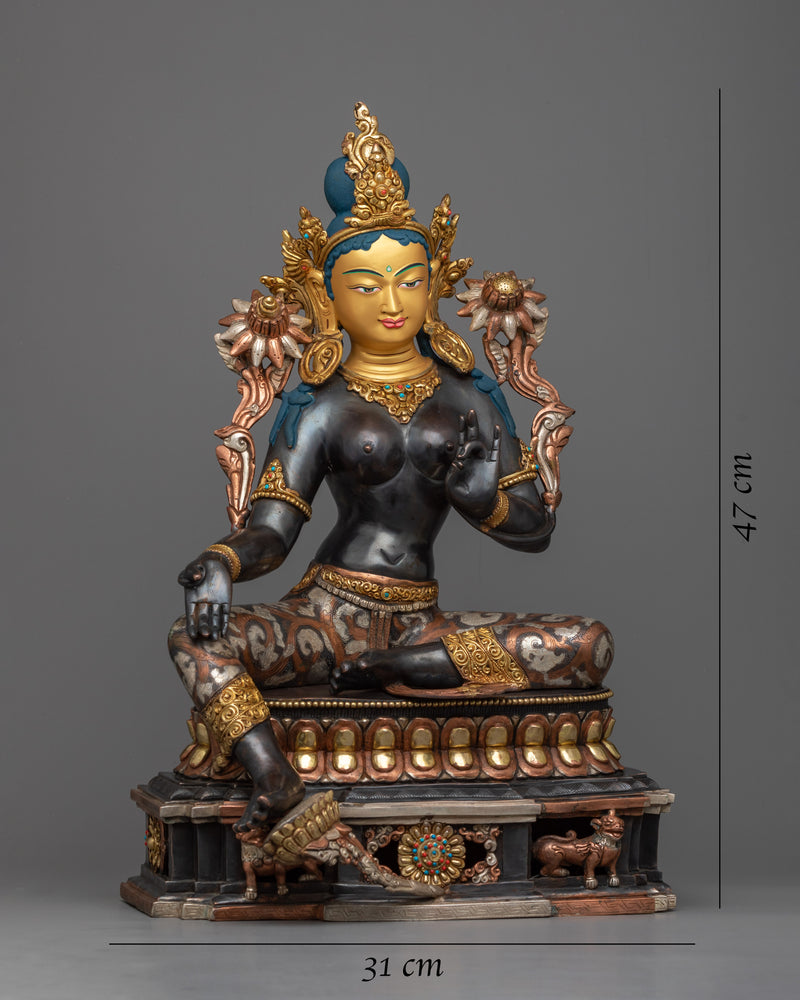 Green Tara Devi Buddha Statue | Bask in Divine Femininity with Tara Presence