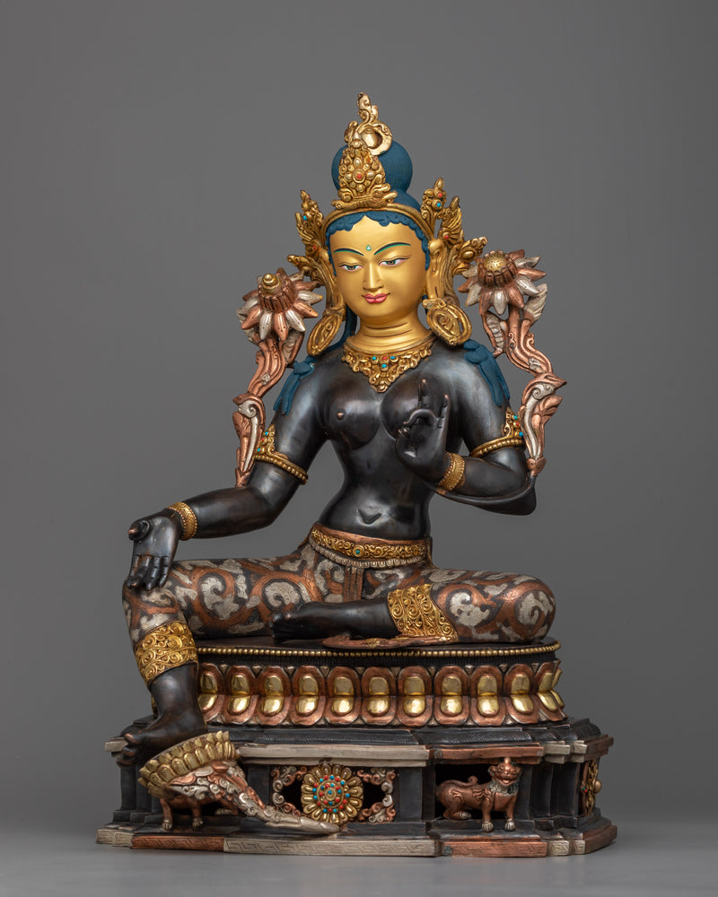 Green Tara Devi Buddha Statue | Bask in Divine Femininity with Tara Presence