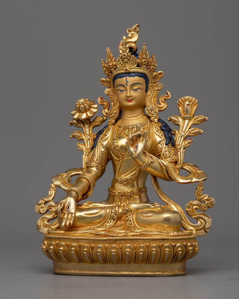 Immerse in Divine Compassion with Our White Tara Statue | A Beacon of Healing and Longevity