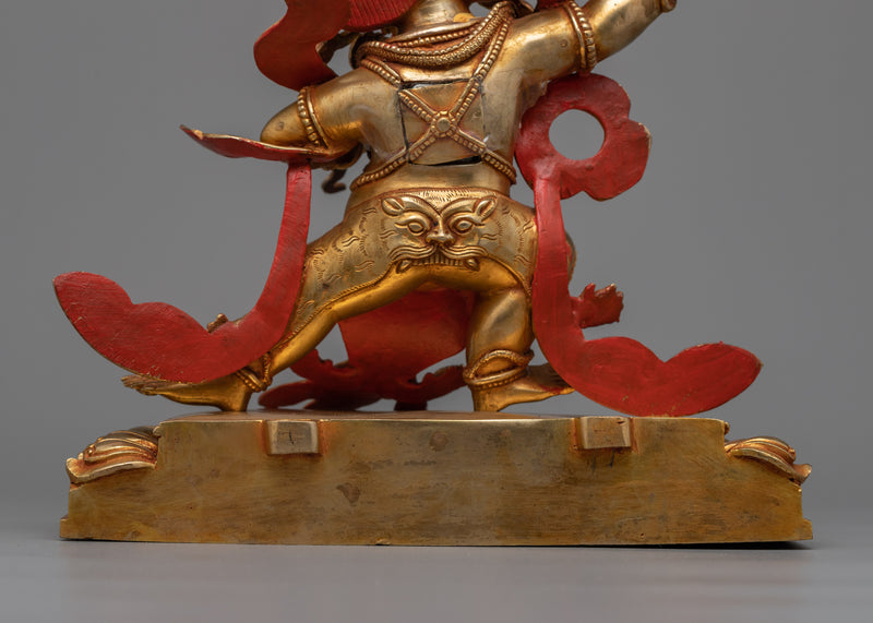 Handcrafted Buddha Vajrapani Copper Statue | Divine Artistry, Gold Gilding and Spiritual Serenity