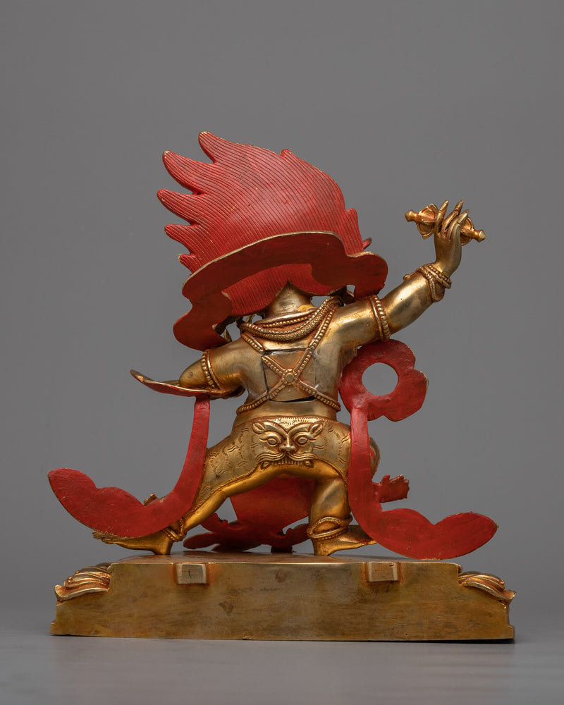 Handcrafted Buddha Vajrapani Copper Statue | Divine Artistry, Gold Gilding and Spiritual Serenity