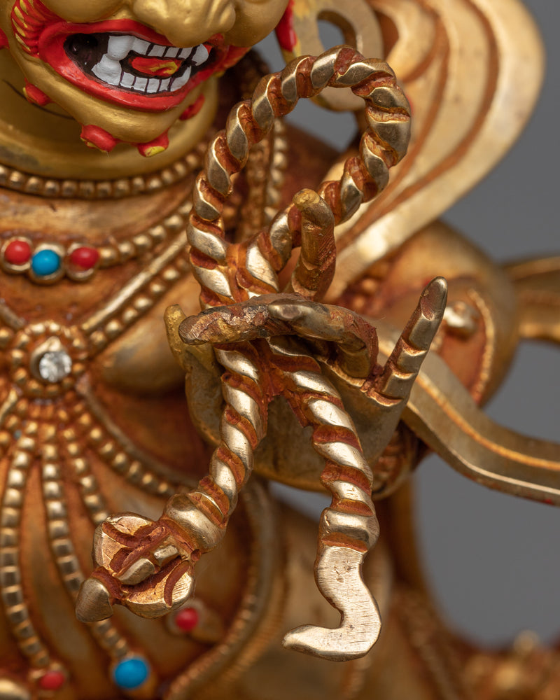 Handcrafted Buddha Vajrapani Copper Statue | Divine Artistry, Gold Gilding and Spiritual Serenity