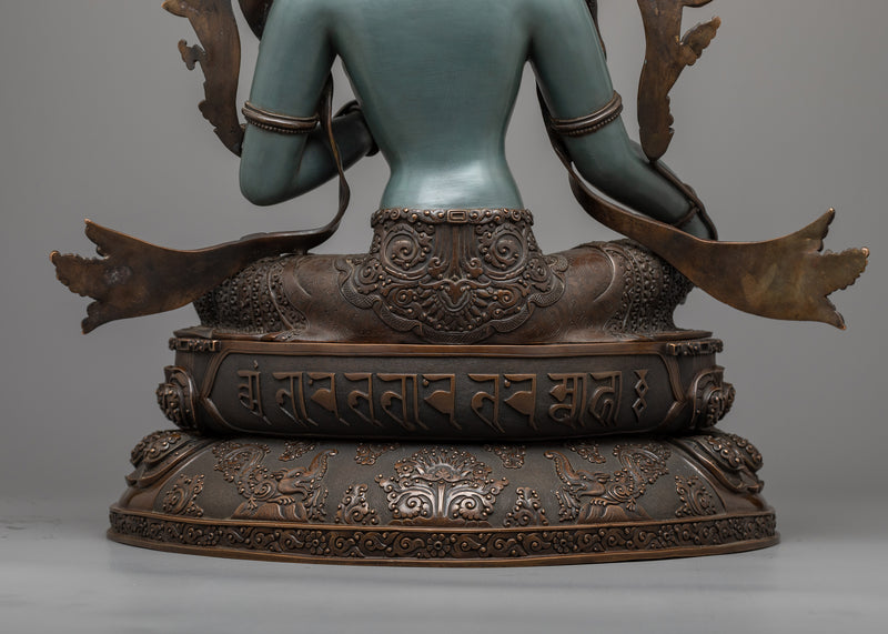 Magnificent Green Tara Statue Bronze | Exemplary Nepalese Artistry