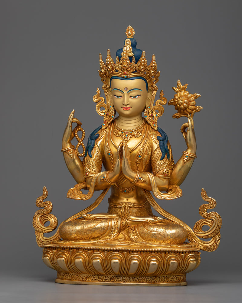 Chenrezig Kwan-Yin Guanyin Buddha Statue | Embrace Compassion with Our Sculpture