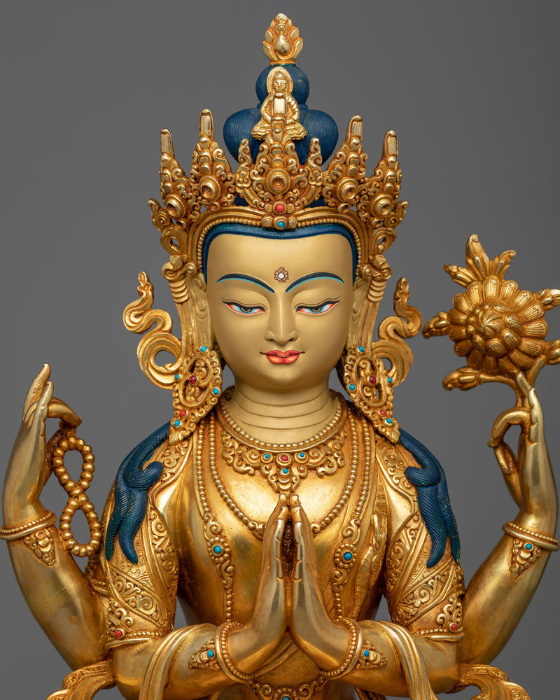 Chenrezig Kwan-Yin Guanyin Buddha Statue | Embrace Compassion with Our Sculpture