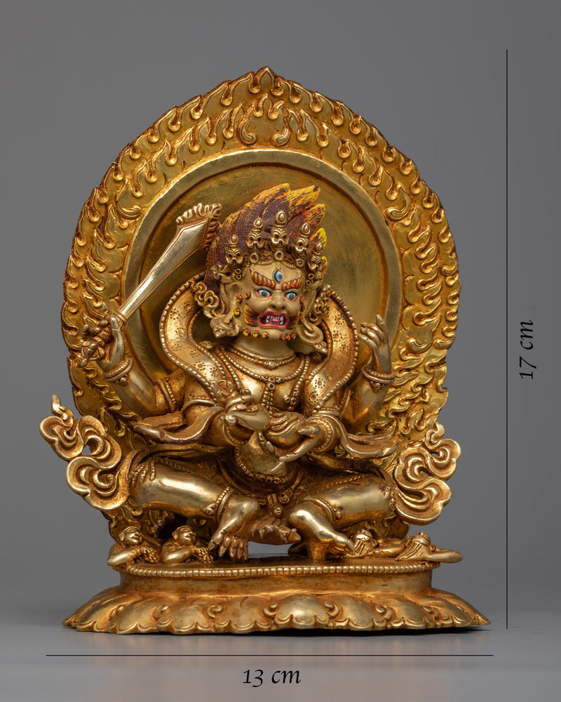 Harness Power with Our 4 Armed Mahakala Sadhana Statue | Himalayan Artwork