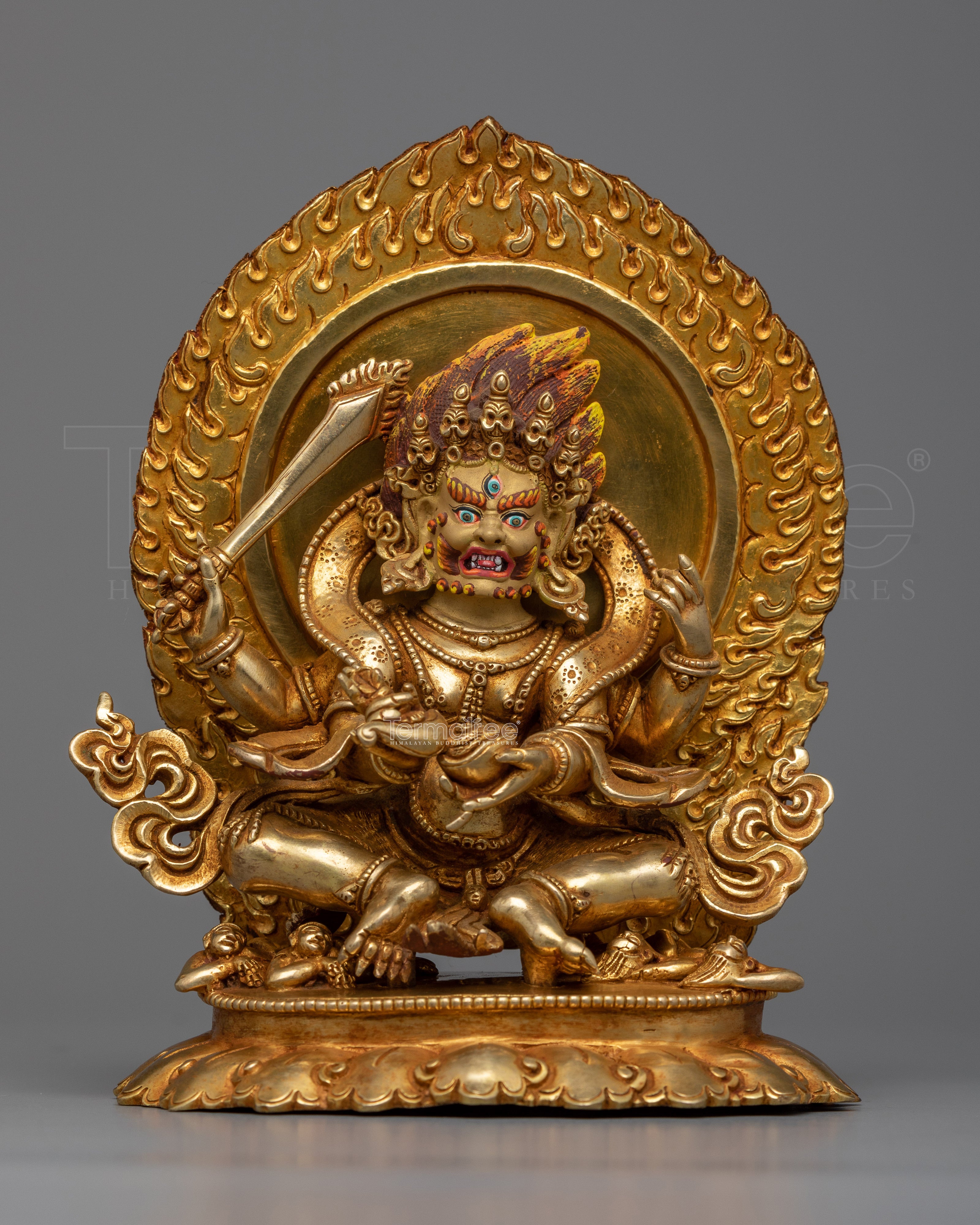 Harness Power with Our 4 Armed Mahakala Sadhana Statue | Himalayan Artwork