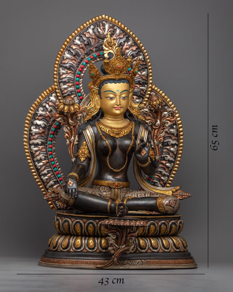 Majestic Statue of Green Tara | Embrace Spiritual Harmony