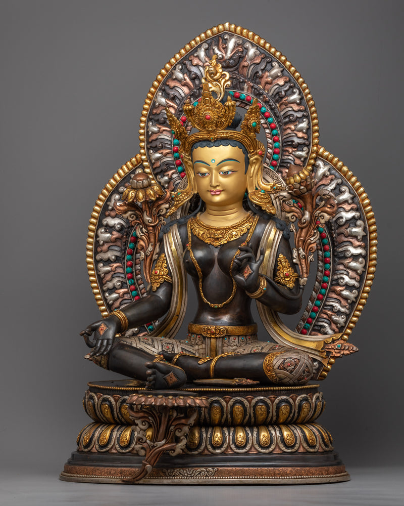 Majestic Statue of Green Tara | Embrace Spiritual Harmony