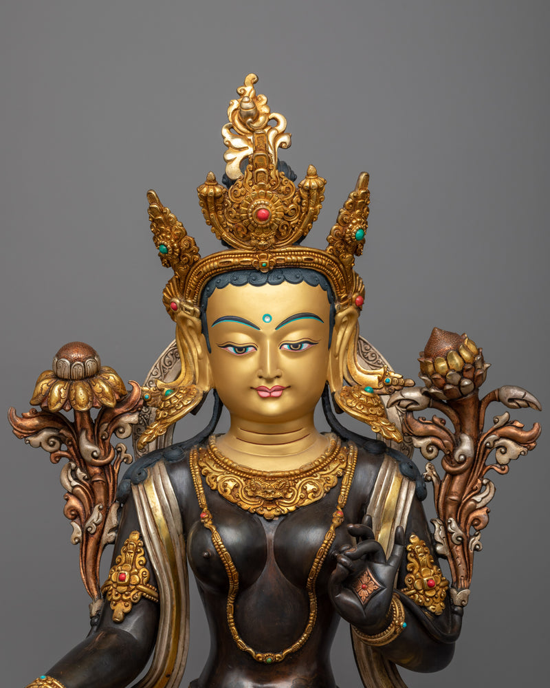 Majestic Statue of Green Tara | Embrace Spiritual Harmony