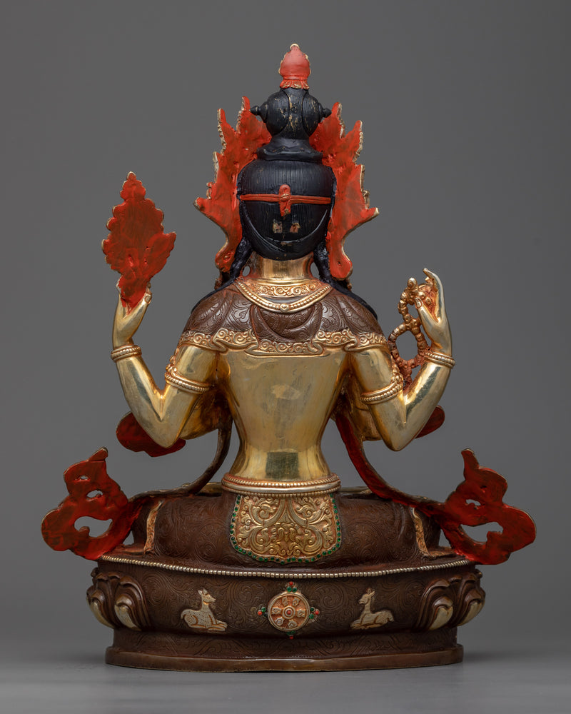 4-Armed Chenrezig Sadhana Statue | Enhance Your Spiritual Journey