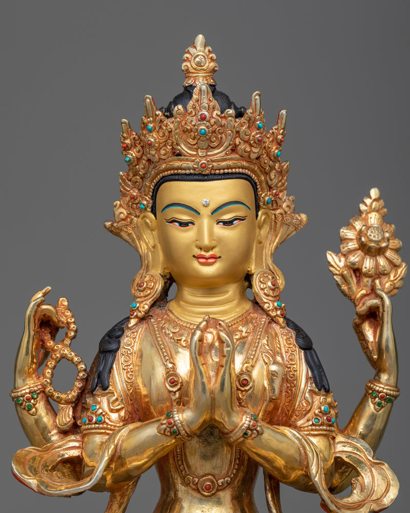 4-Armed Chenrezig Sadhana Statue | Enhance Your Spiritual Journey