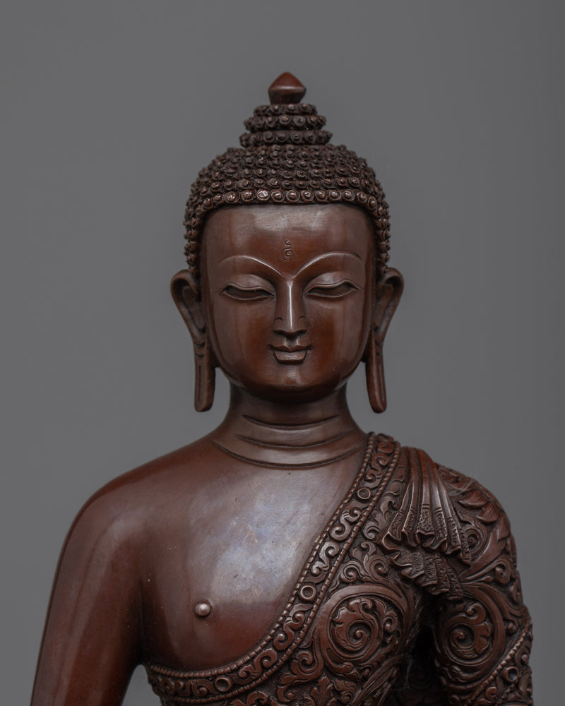 Enrich Your Space with our Bronze Amitabha Buddha Statue | Handcrafted Oxidized Copper Art