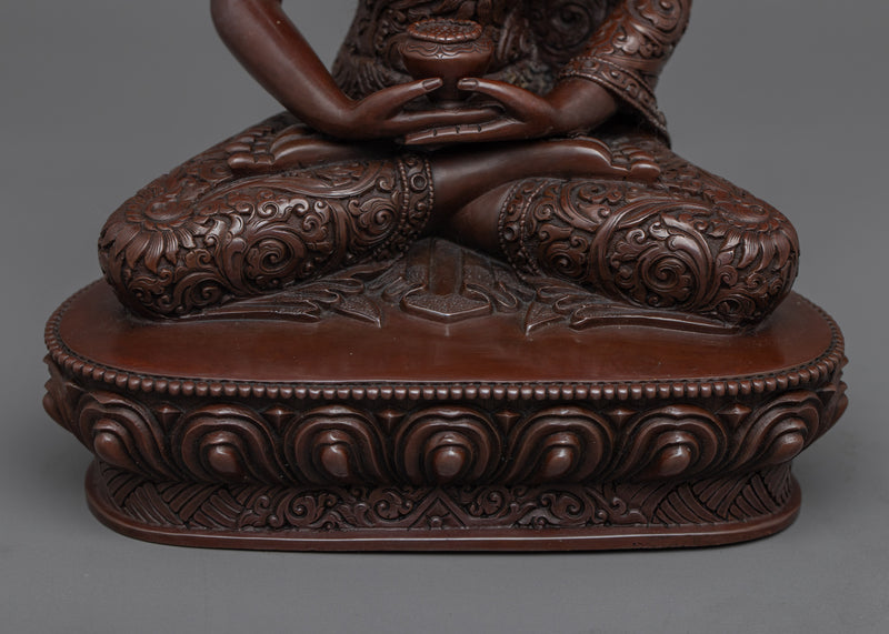 Enrich Your Space with our Bronze Amitabha Buddha Statue | Handcrafted Oxidized Copper Art