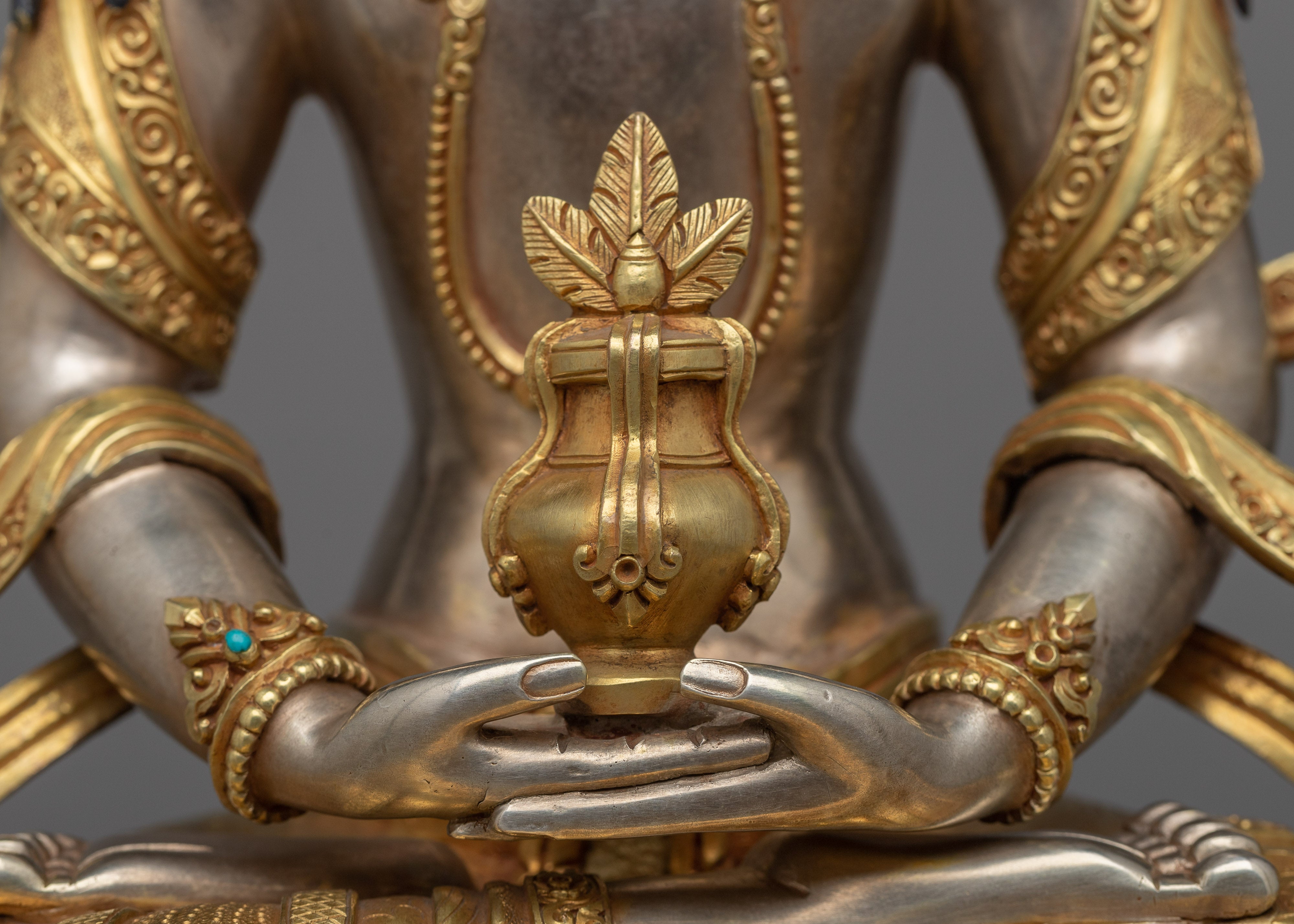 Amitayus Silver Statue | Immerse in the Aura of Immortality