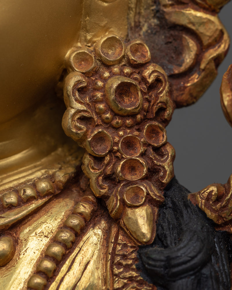 Inspire Active Compassion with Tibetan Tara Statue | Triple Layers of 24K Gold Gilded
