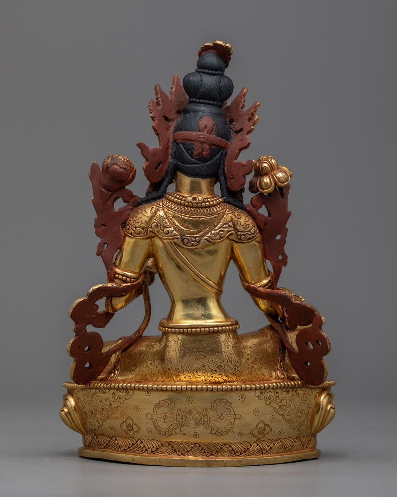 Inspire Active Compassion with Tibetan Tara Statue | Triple Layers of 24K Gold Gilded