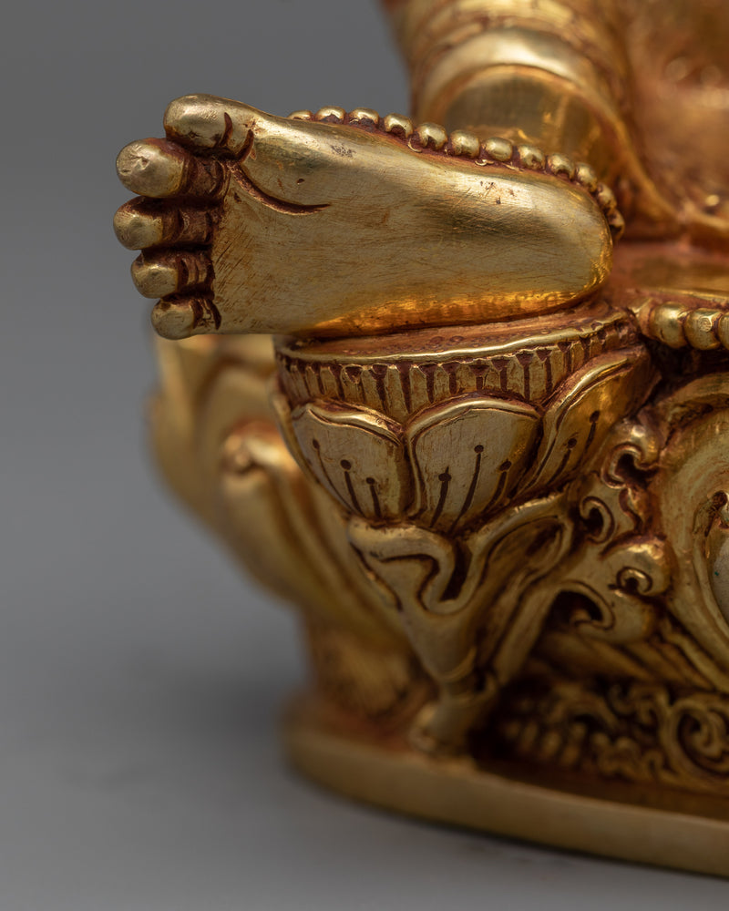 Inspire Active Compassion with Tibetan Tara Statue | Triple Layers of 24K Gold Gilded