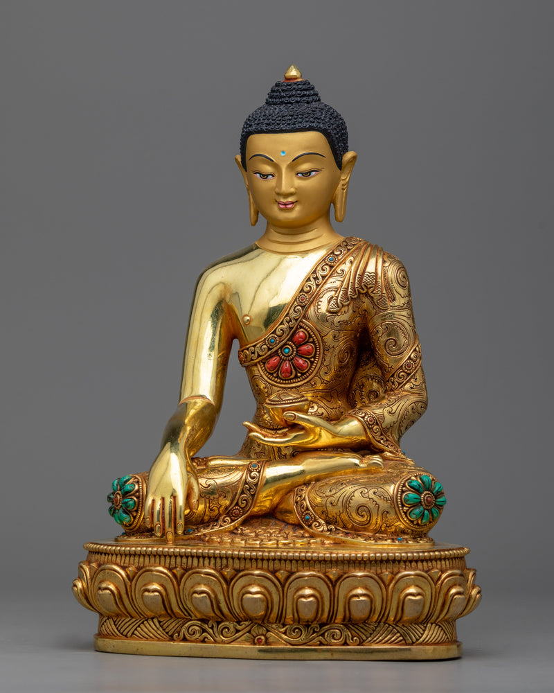 Premium Gautama Buddha Prince Copper Statue | Enlightening Golden Sculpture