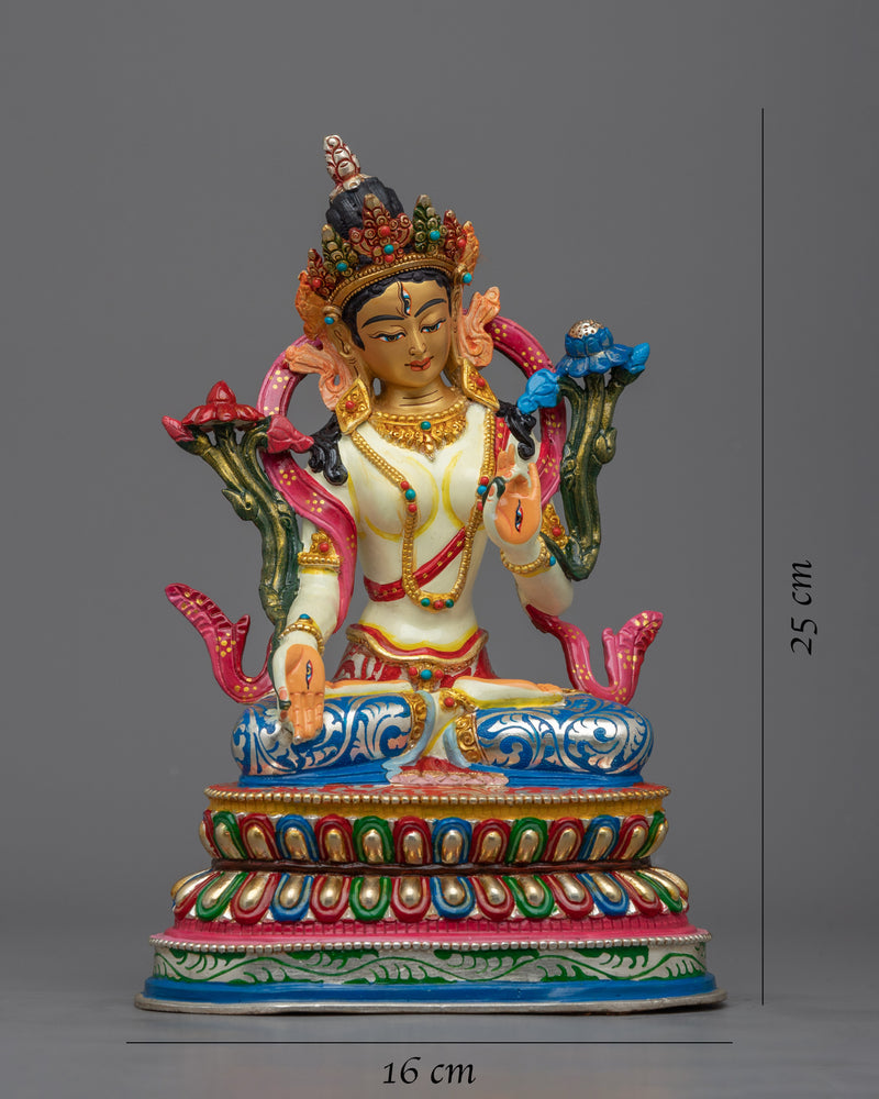 Majestic White Tara Devi Statue | The Goddess of Compassion and Longevity
