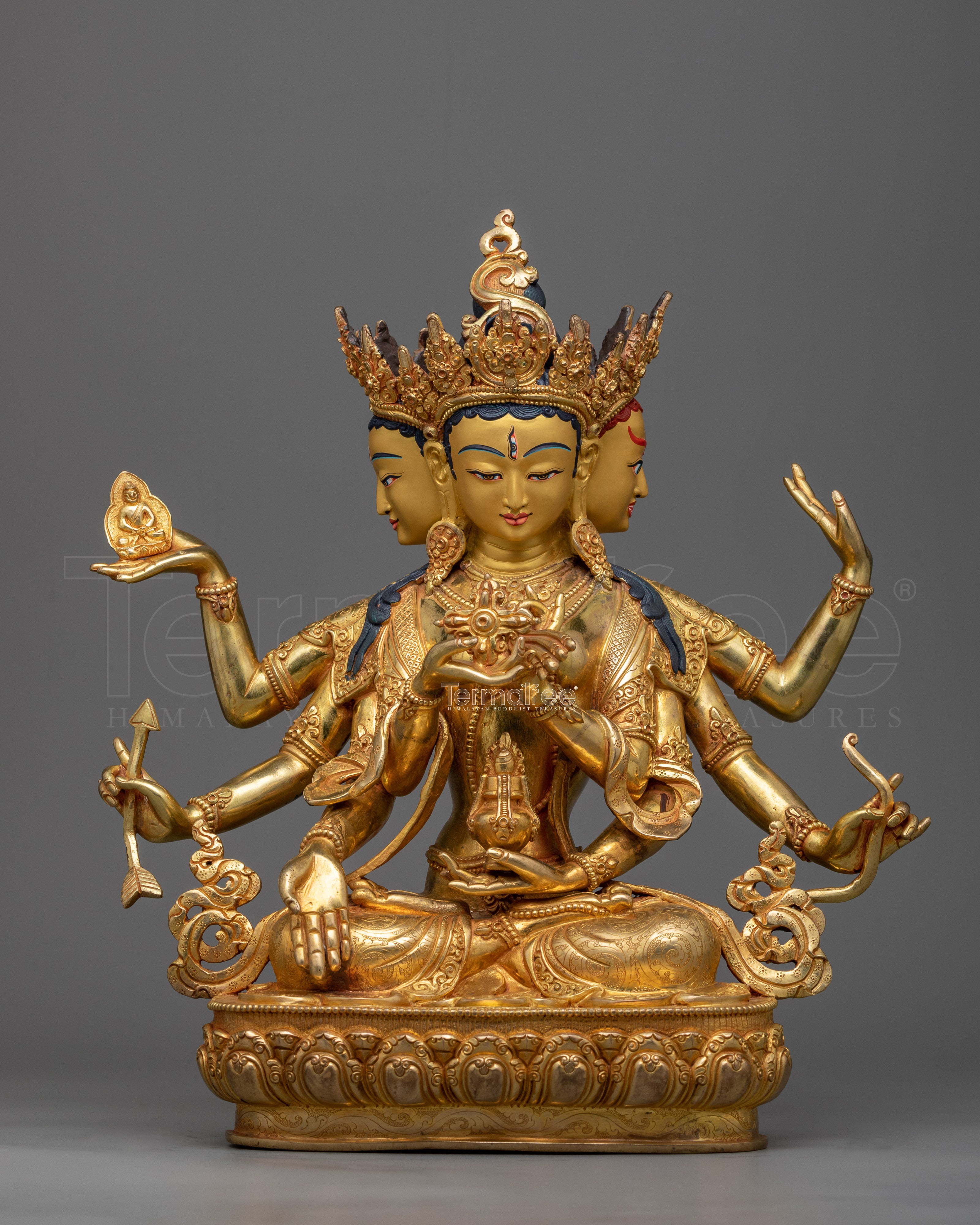 The Namgyalma Tibetan Goddess Statue | Three Faced Dakini of Buddhism