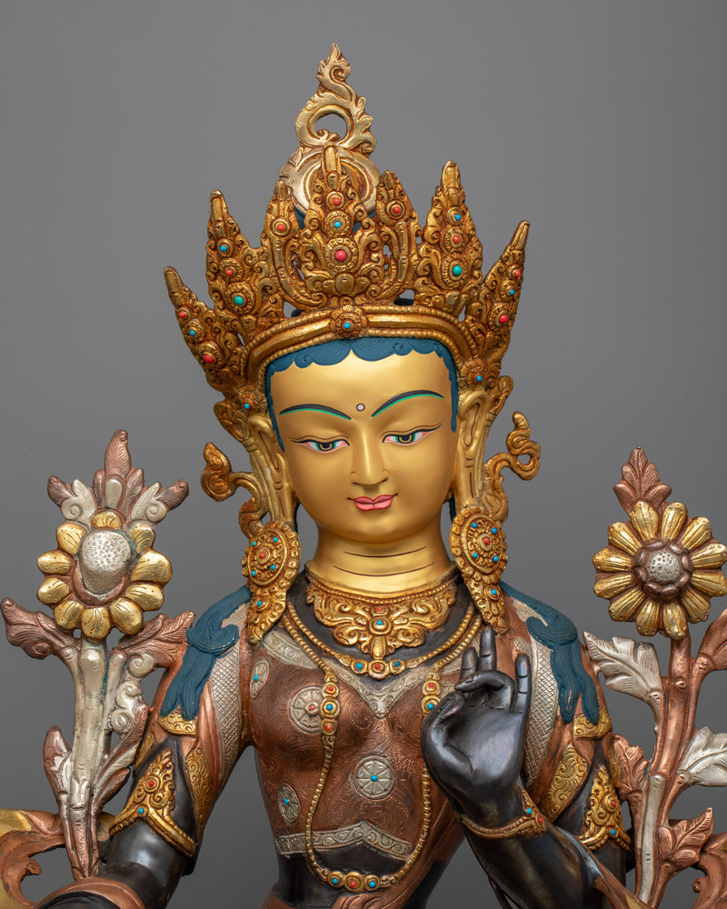 Green Tara Tibetan Goddess Statue | Welcome Serenity with our Sculpture