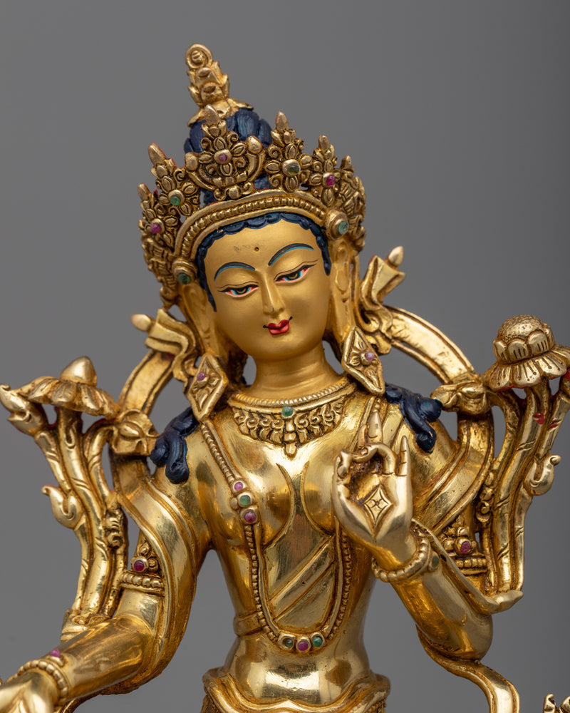Experience Tranquility with Our Green Tara Tibet Statue | Himalayan Artwork