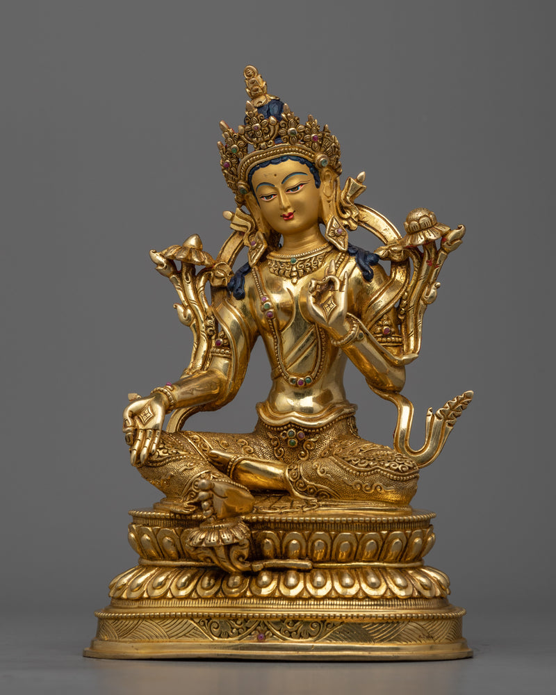 Experience Tranquility with Our Green Tara Tibet Statue | Himalayan Artwork