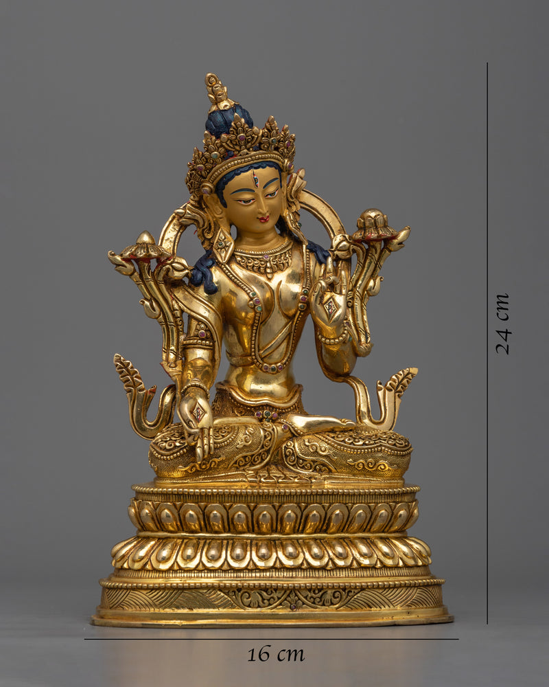 Discover Inner Peace with our White Tara Zen Buddhist Art Statue | Himalayan Craftwork