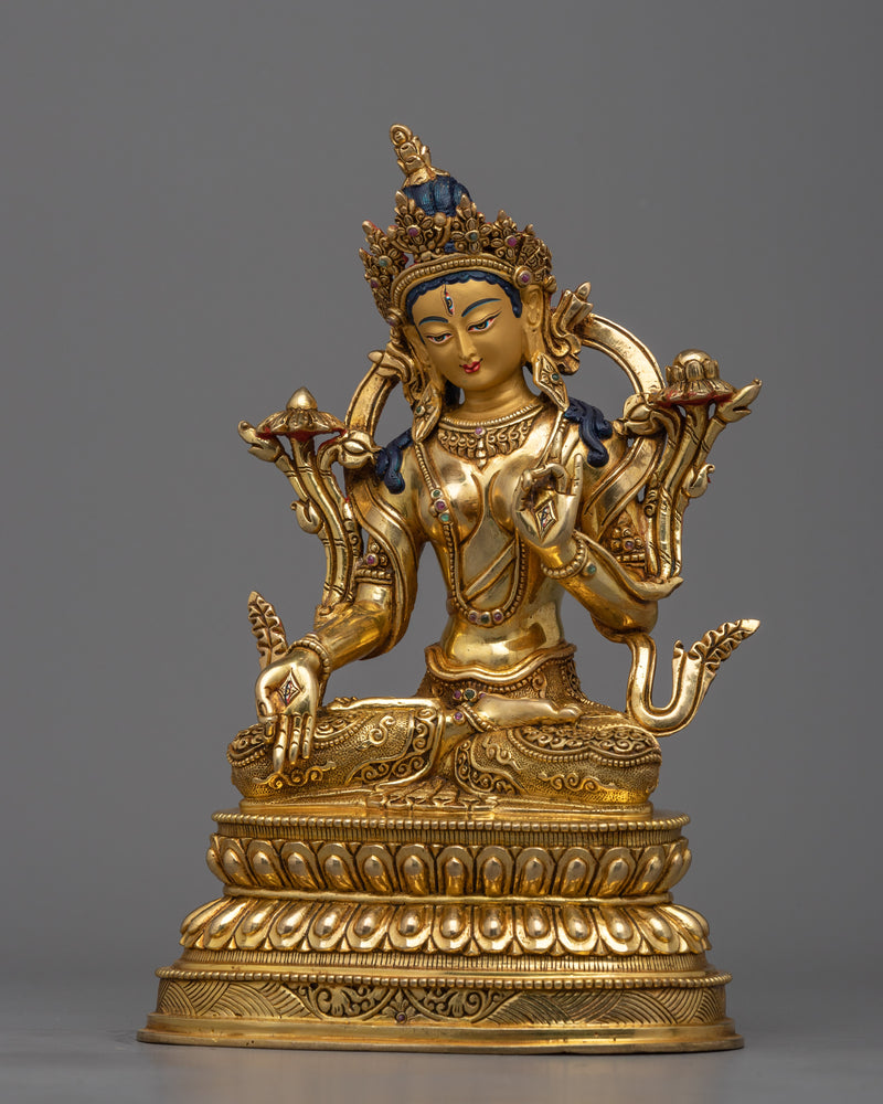 Discover Inner Peace with our White Tara Zen Buddhist Art Statue | Himalayan Craftwork
