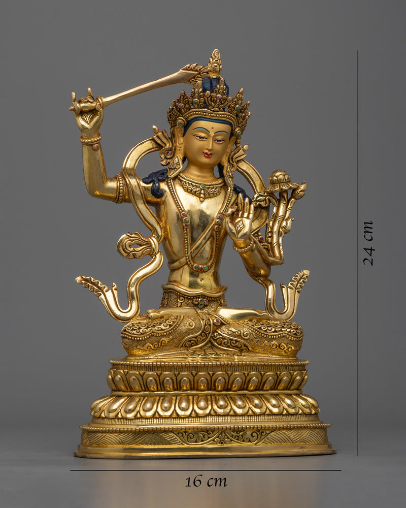 Manjushri Statue Tibetan Artwork | Himalayan Buddhist Art
