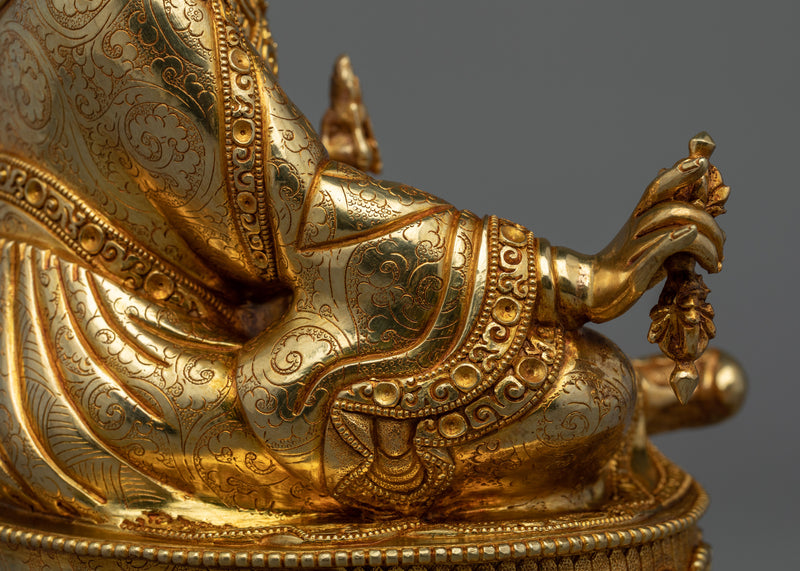 Guru Rinpoche 24k Gold Gilded Statue | Second Buddha of Tibet