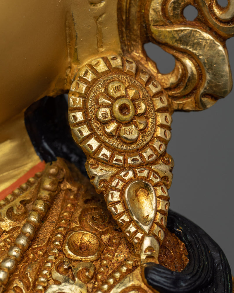 Guru Rinpoche 24k Gold Gilded Statue | Second Buddha of Tibet