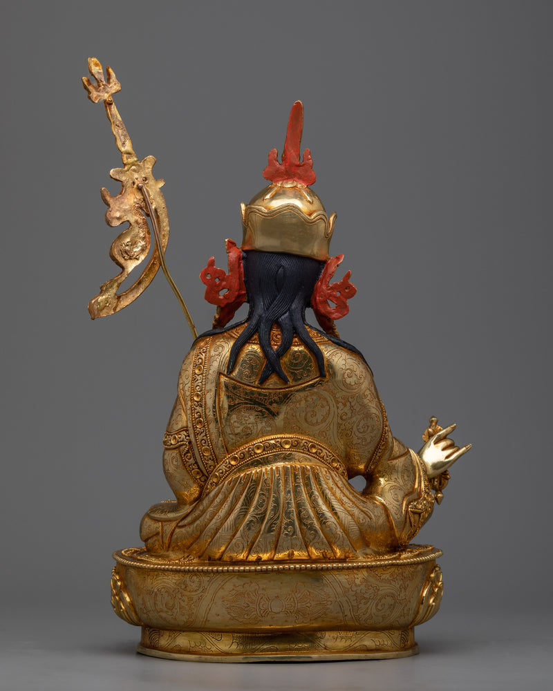 Guru Rinpoche 24k Gold Gilded Statue | Second Buddha of Tibet