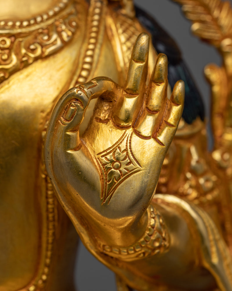 Light up Wisdom with our Manjushri Copper Sculpture | Divine Enlightenment