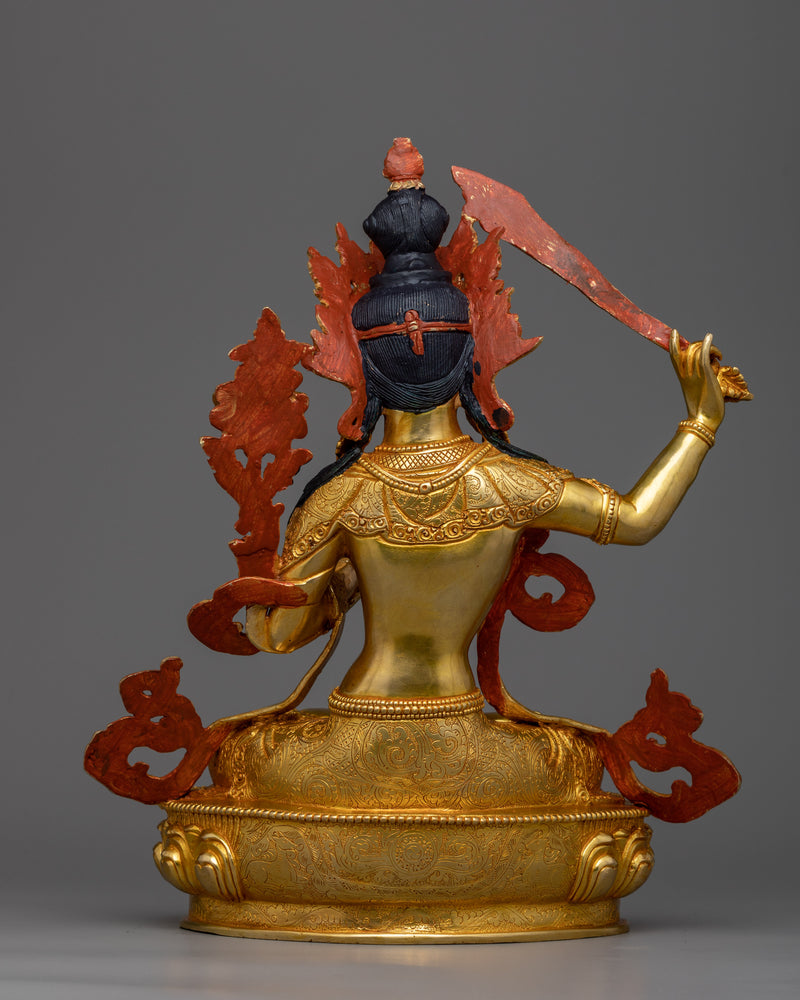 Light up Wisdom with our Manjushri Copper Sculpture | Divine Enlightenment