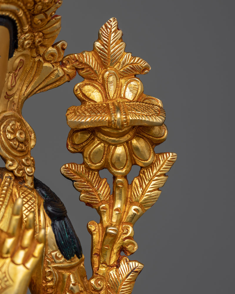 Light up Wisdom with our Manjushri Copper Sculpture | Divine Enlightenment