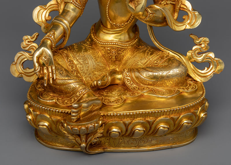 Embrace Compassion with our Green Tara Copper Art Sculpture | Divine Protection
