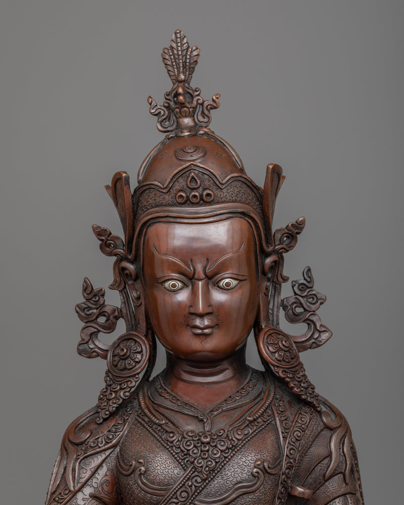 Guru Rinpoche Oxidized Copper Statue | Premium Quality Copper Sculptures From Nepal