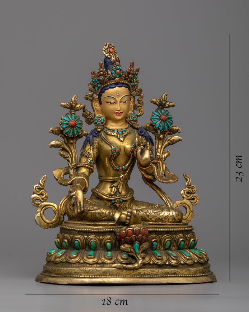 The Buddhist Goddess Statue of Compassion and Salvation | Mother Green Tara