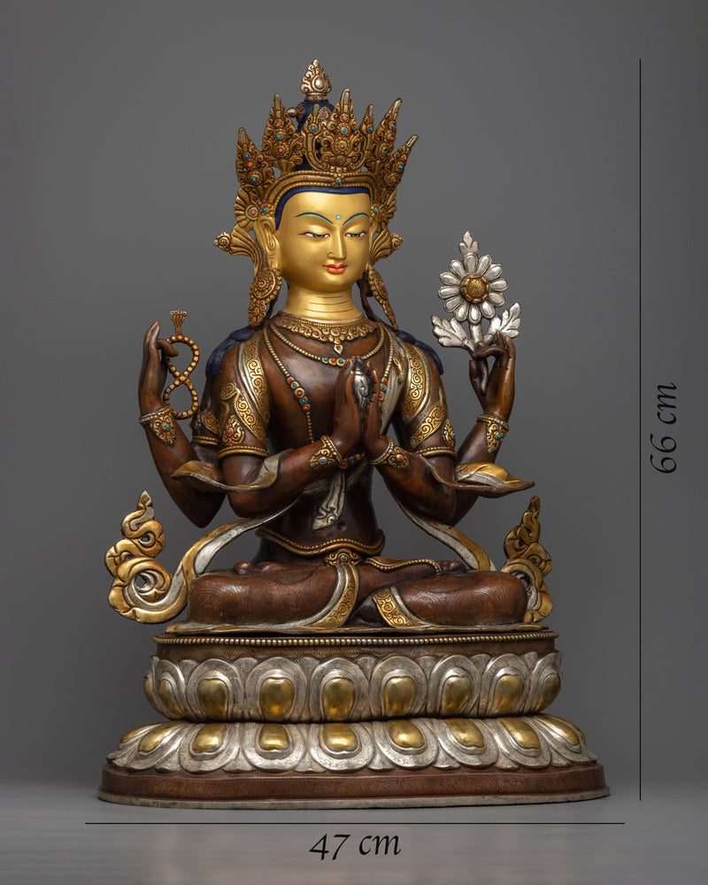 The God of Kindness and Compassionate Love | Buddhist Deity Chenrezig