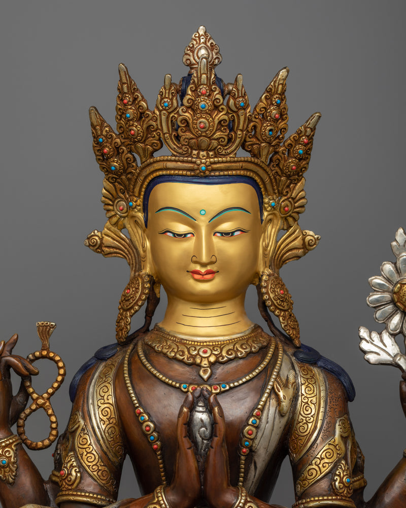 The God of Kindness and Compassionate Love | Buddhist Deity Chenrezig