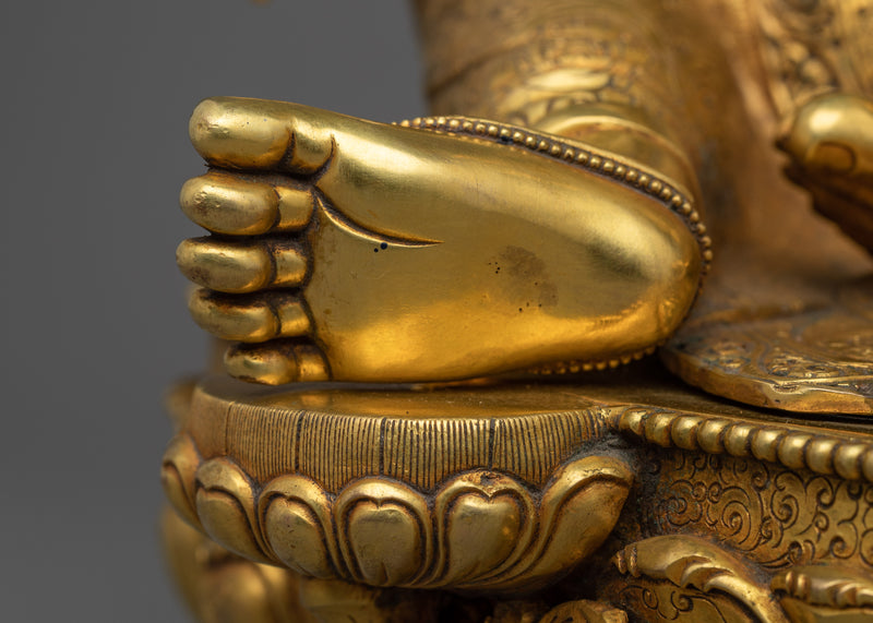 Gold Gilded Female buddha statues | Exquisite Green Tara Statue