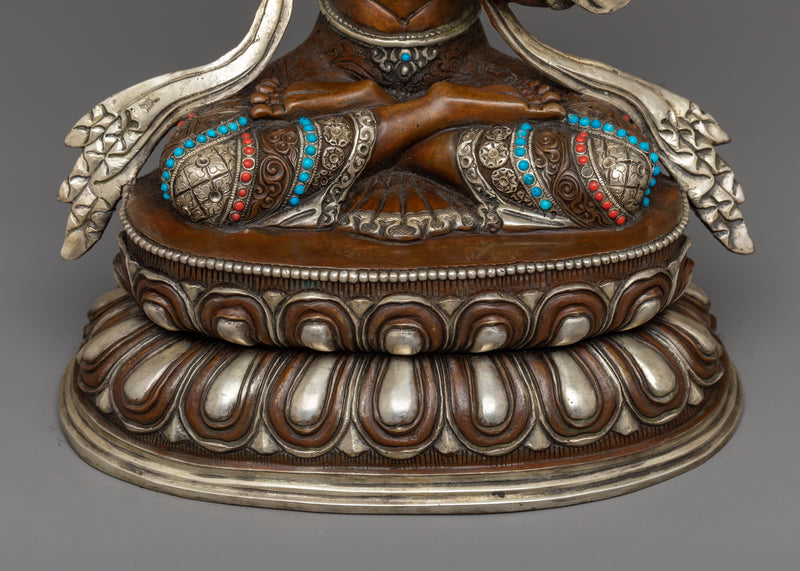 Bodhisattva of Wisdom Manjushri Statue | Oxidized Copper Sculpture
