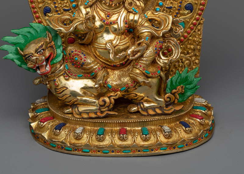 Discover the Radiance of Wealth Deity Namtoshe | Gold Gilded Namtoshe Statue