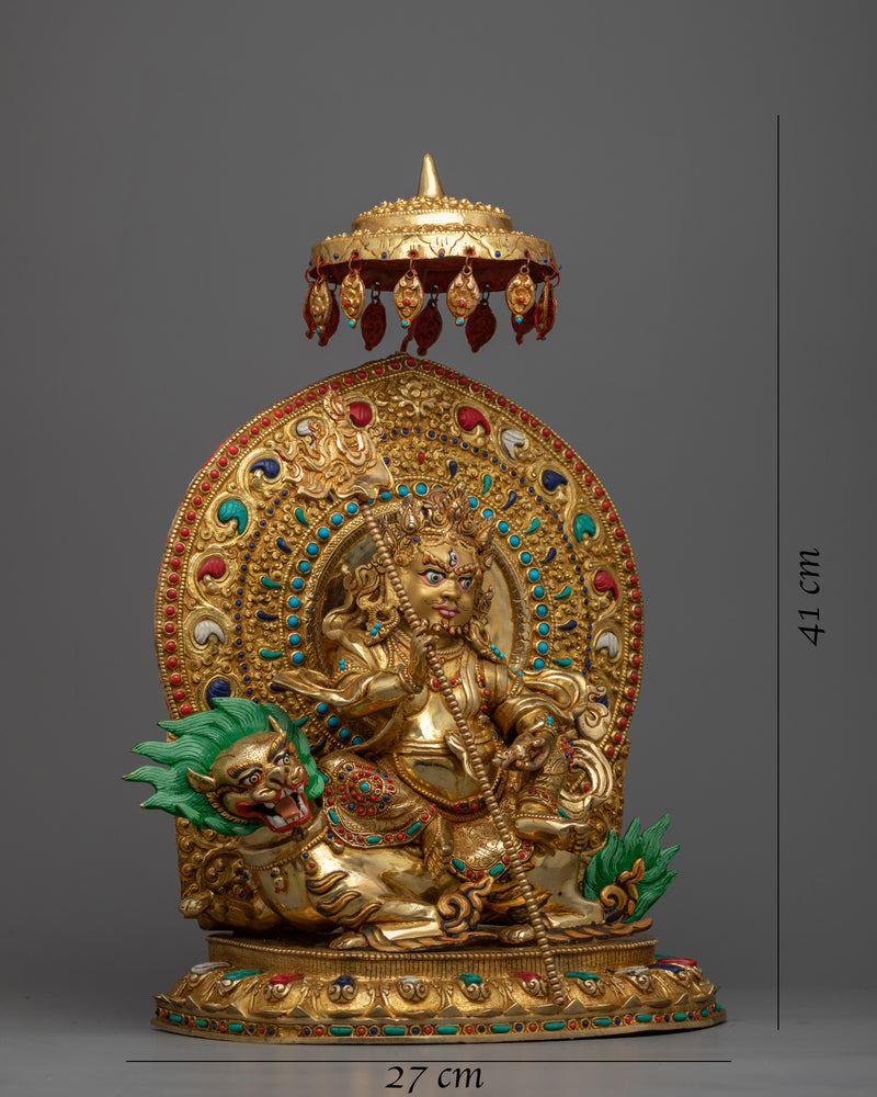 Discover the Radiance of Wealth Deity Namtoshe | Gold Gilded Namtoshe Statue