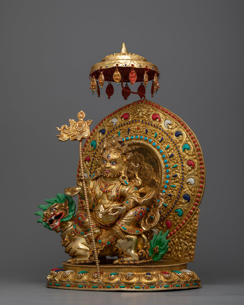 Discover the Radiance of Wealth Deity Namtoshe | Gold Gilded Namtoshe Statue