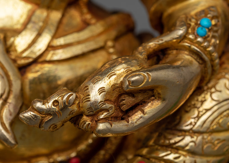 Discover the Radiance of Wealth Deity Namtoshe | Gold Gilded Namtoshe Statue